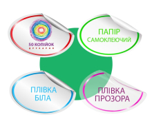 Наклейки овальні прорізні на аркуші