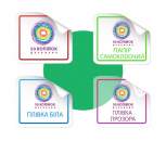 Наклейки квадратные прорезные на листе