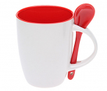 Печать на чашке Тюльпан с ложкой цветная внутри