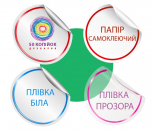 Этикетки круглые прорезные на листе