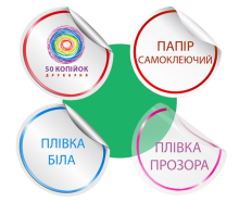 Наклейки круглі прорізні на аркуші